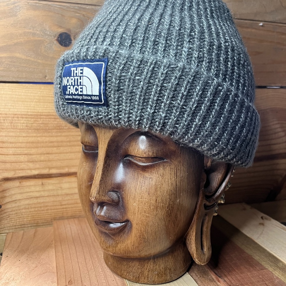Unisex North Face Dark Gray Cuffed Beanie